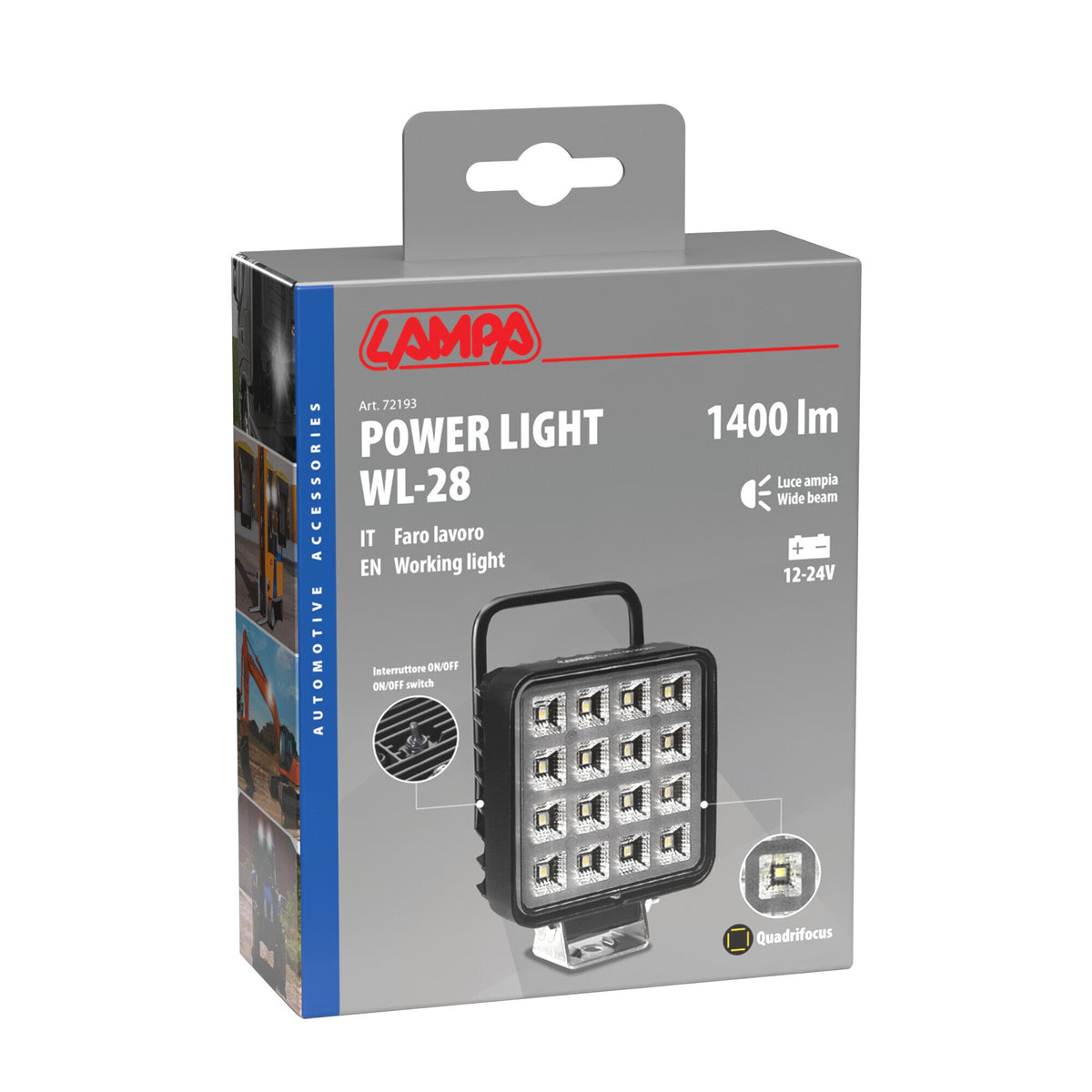 Lampa WL-28, faro ausiliario a 16 Led - 10/30V - Bianco 72193