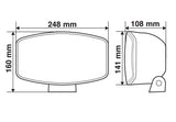 Pilot Pluton, faro alogeno di profondità con luce di posizione a led 248x141 mm
