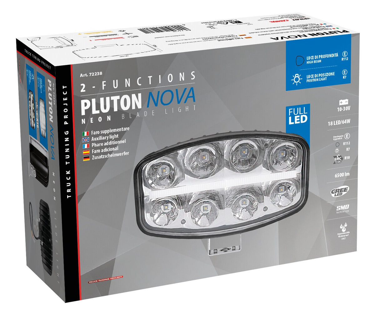 Pilot Pluton Nova faro di profondità LED con luce di posizione 10/30V 245x140 mm