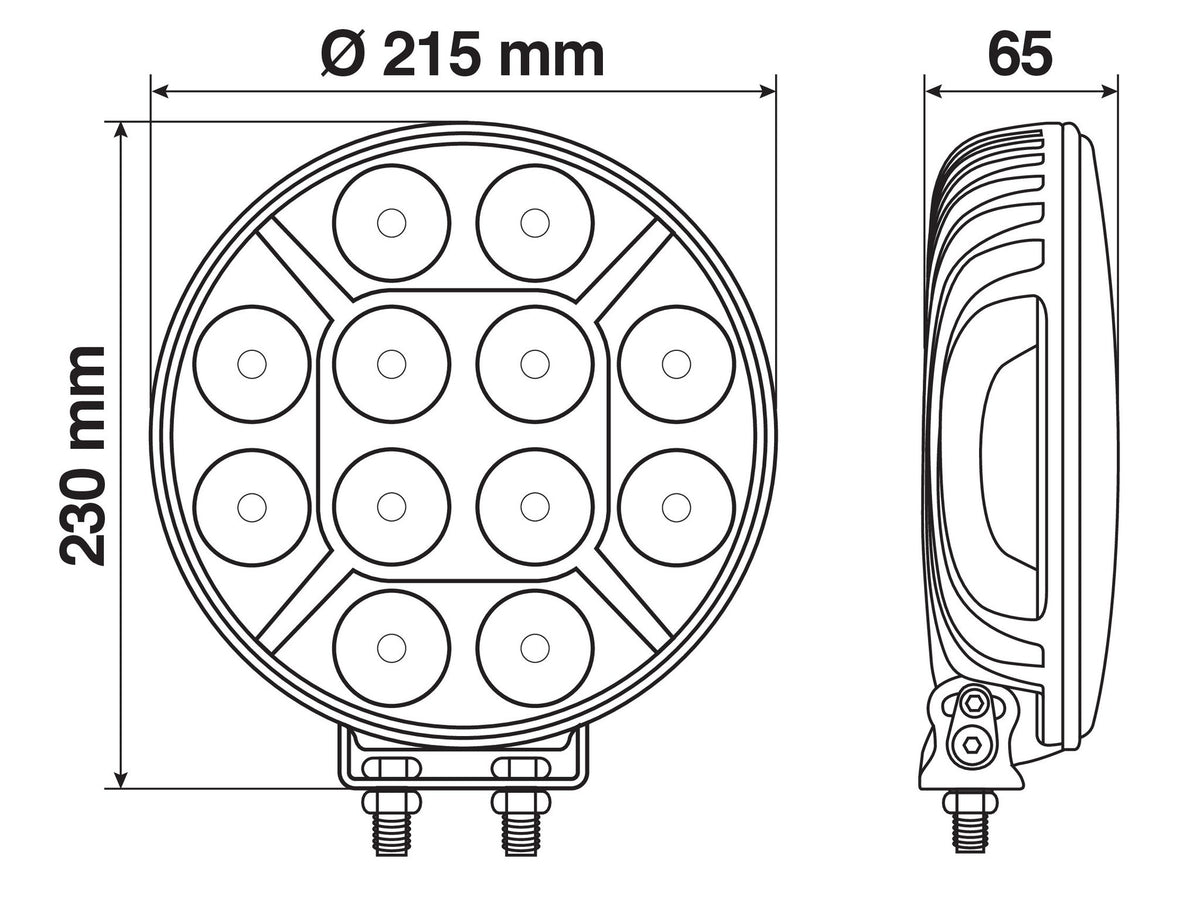 Lampa Orion, proiettore supplementare a 12 Led - 9/36V -  215 mm - Cromo 72248