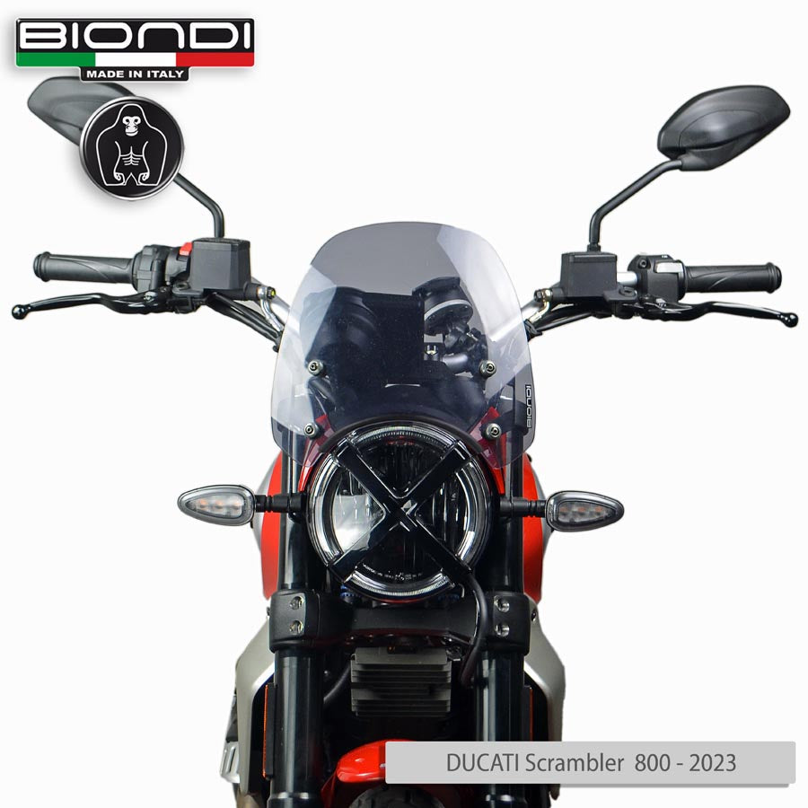 Biondi Cupolino Sport Fumè Chiaro Ducati Scrambler 800 da mag. 2023 - Kit Montaggio Incluso