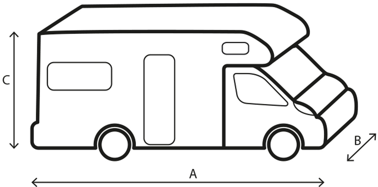 Toldo protector de autocaravana Brunner Cover SI 6M 750-800 cm para autocaravana semi-integral