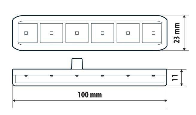 Lampa Luce di segnalazione multifunzione flessibile a 6 Led, 12/24V - Arancio 72855