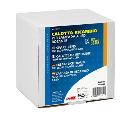 Lampa Calotta ricambio per luce di segnalazione art. 72990 / 72991 - Arancio 72971
