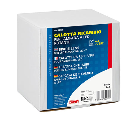 Lampa Calotta ricambio per luce di segnalazione art. 72992/72994 - Rosso 72975