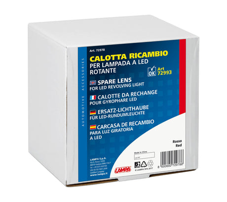 Lampa Calotta ricambio per luce di segnalazione art. 72993 - Rosso 72978