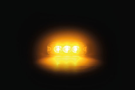 Lampa Luce di segnalazione multifunzione a 3 Led, 9/32V - 80x29 mm - Arancio 72989