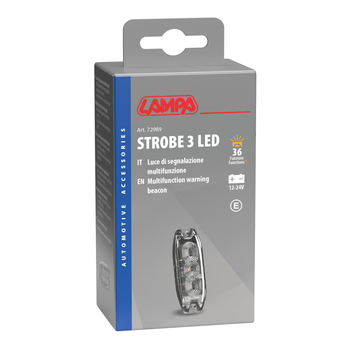 Lampa Luce di segnalazione multifunzione a 3 Led, 9/32V - 80x29 mm - Arancio 72989