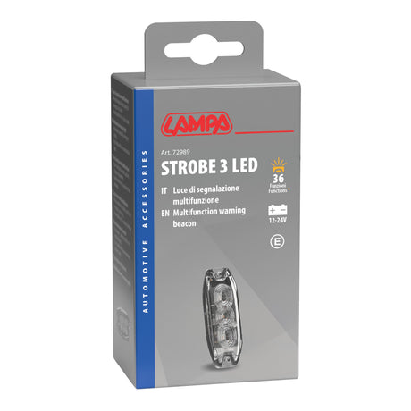 Lampa Luce di segnalazione multifunzione a 3 Led, 9/32V - 80x29 mm - Arancio 72989
