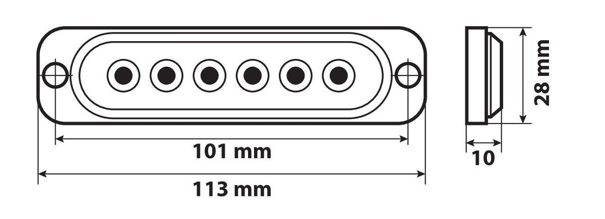 Lampa Luce strobo multifunzione a 6 Led, 12/24V - Bianco 72996