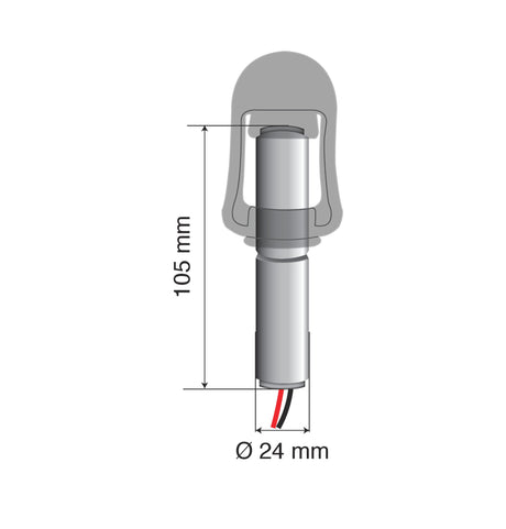Lampa Fix-1, Perno con spinotto DIN per luce di segnalazione, attacco tubolare 73008