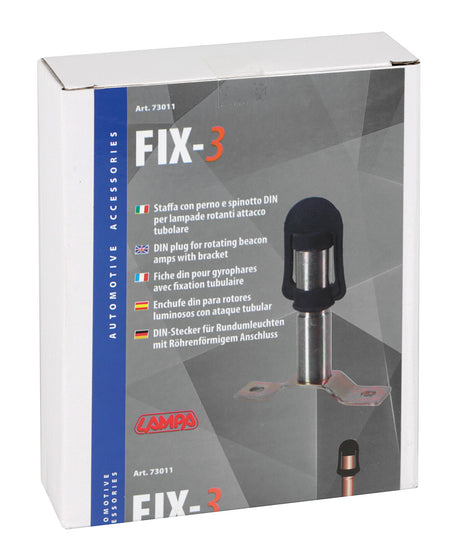 Fix-3 Staffa con perno e spinotto DIN per luce di segnalazione attacco tubolare 73011