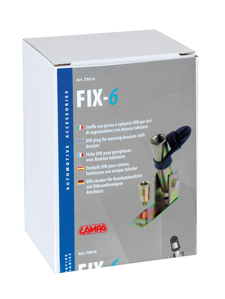 Fix-6 Staffa con perno e spinotto DIN per luce di segnalazione attacco tubolare 73014