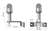 Fix-7 Staffa con perno e spinotto DIN per luce di segnalazione attacco tubolare 73016