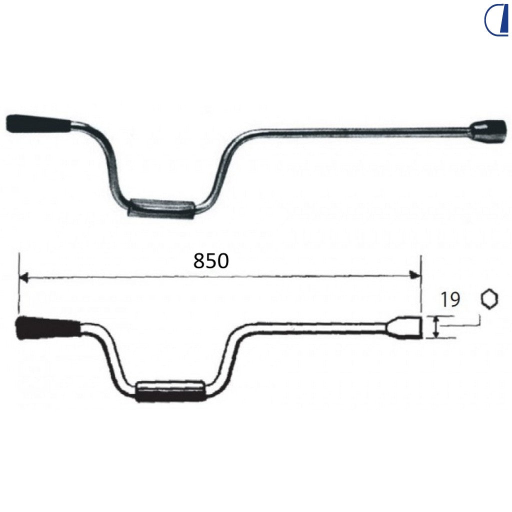 Di-Tec Manovella per supporti roulotte Ø 19 mm – 85 cm
