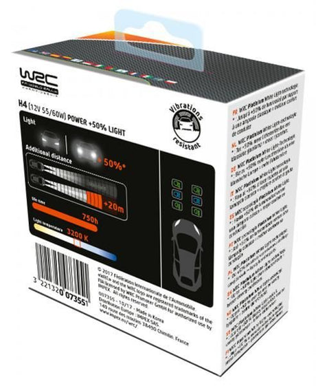 Wrc Coppia lampadine +50% LIGHT H4 55/60W