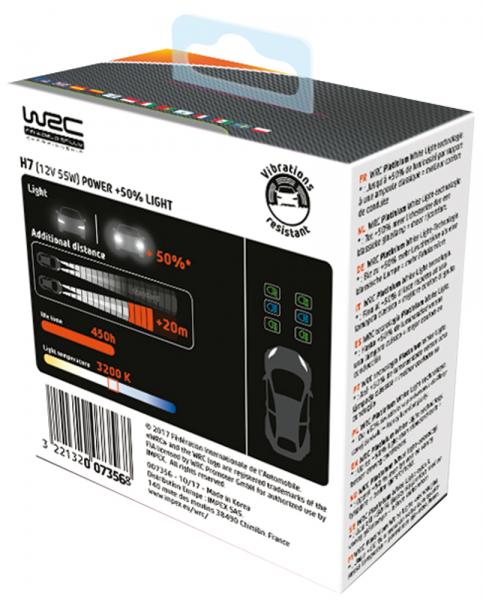 Wrc Coppia lampadine +50% LIGHT H7 55W