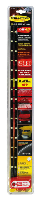 Pilot Ultra-Strips, 12V - 15 Led - 2x50 cm - Bianco