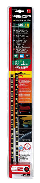 Pilot Ultra-Strips, 12V - 18 Led - 2x30 cm - Bianco
