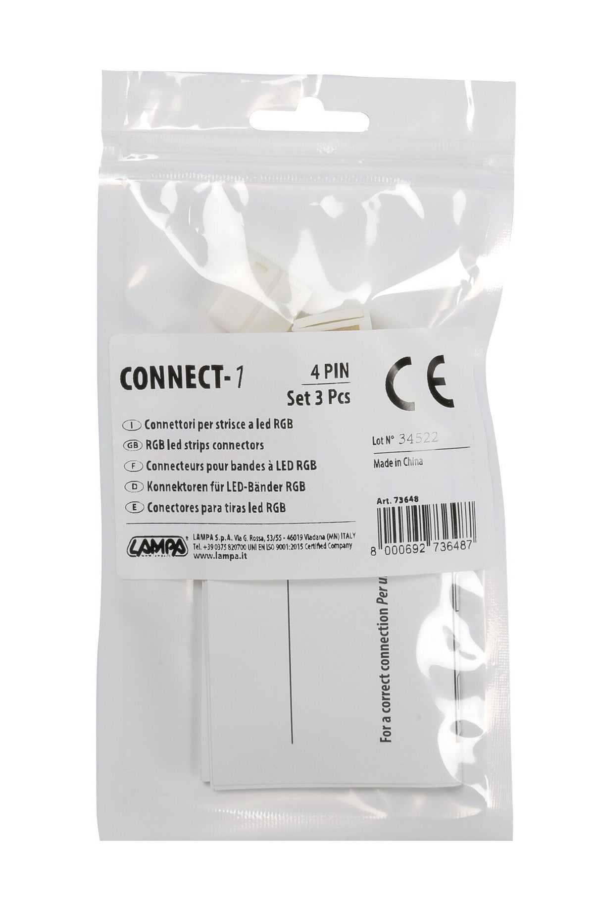 Lampa Connect-1, Connettori per strisce a Led RGB, set 3 pz 73648