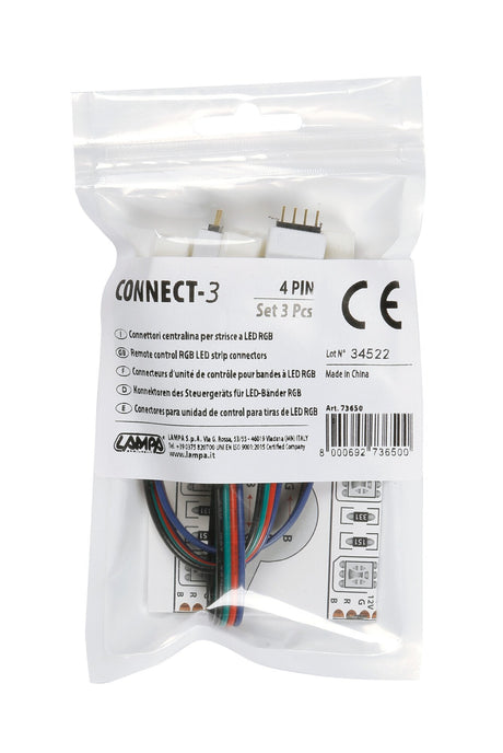 Lampa Connect-3, Connettori centralina per strisce a Led RGB, set 3 pz 73650