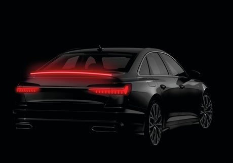 Pilot Spoiler carbon-look adesivo con integrata striscia luminosa a led rossi - 120 cm - 12V