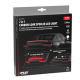 Pilot Spoiler carbon-look adesivo con integrata striscia luminosa a led rossi - 120 cm - 12V