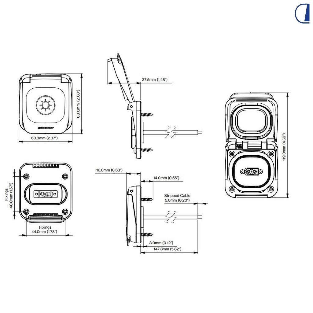 Di-Tec Collegamento solare XT60 30A serie Ventura IP68 per camper
