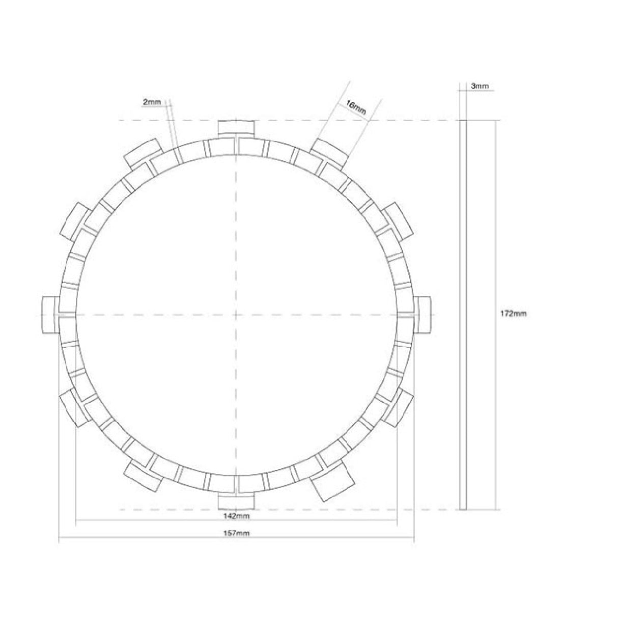 FCC VP-2021 Einscheiben-Kupplungsscheibe YAMAHA V Max 1200 CC 85/07