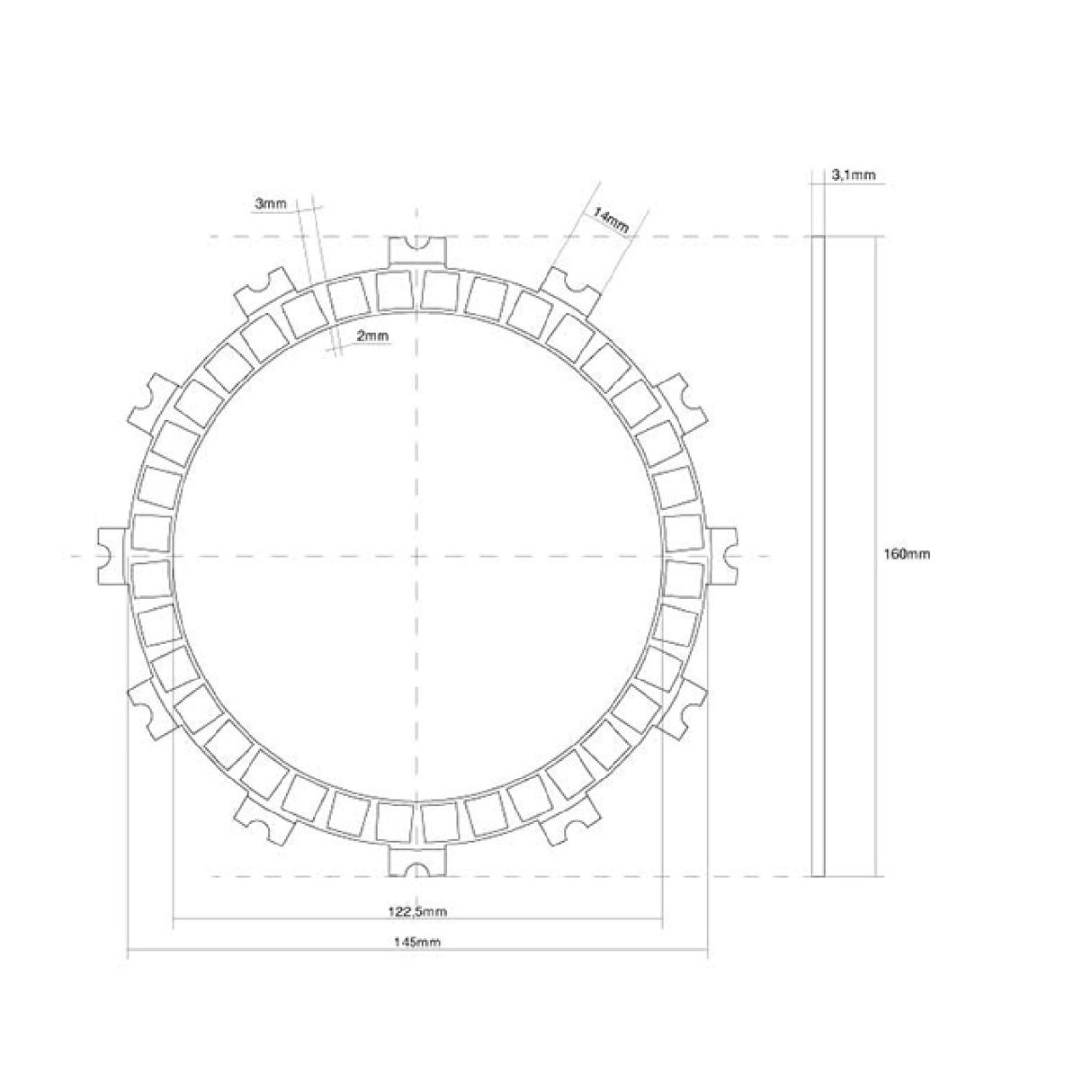 FCC VP-3072 Disco frizione guarnito singolo SUZUKI RM 250 CC 06/08