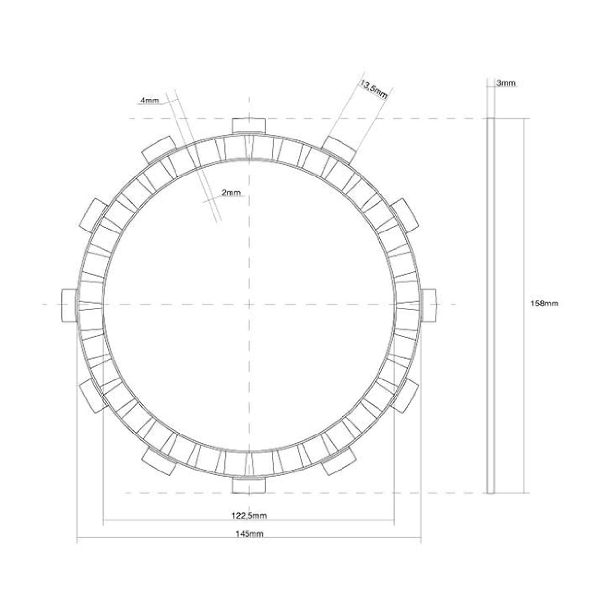 FCC Disco frizione guarnito singolo KAWASAKI EL Eliminator 250 88/89