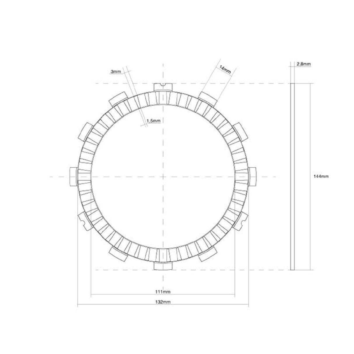 FCC Disco frizione guarnito singolo KAWASAKI ZX6R Ninja 600 CC 00/01