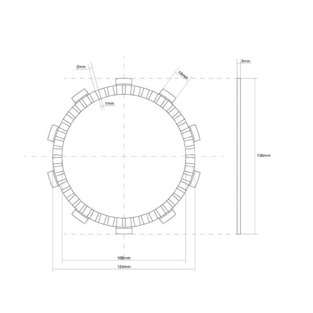 FCC Disco frizione guarnito HONDA CRM R 125 CC 90/99