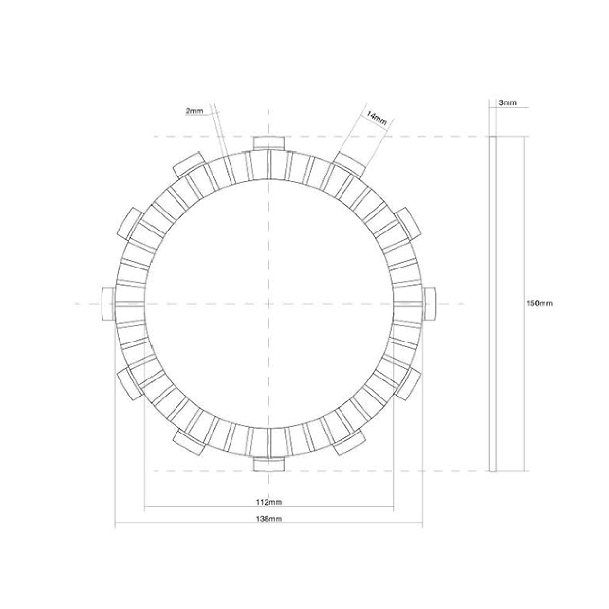 FCC Disco frizione guarnito HONDA CB F CB1 (NC27) 400 CC 89/90