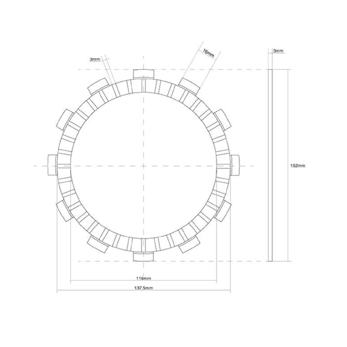 FCC Disco frizione guarnito singolo APRILIA RS 250 CC 95/06