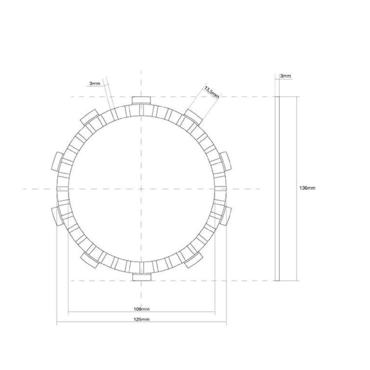 FCC Disco frizione guarnito singolo KAWASAKI BN Eliminator 125 CC 01/07