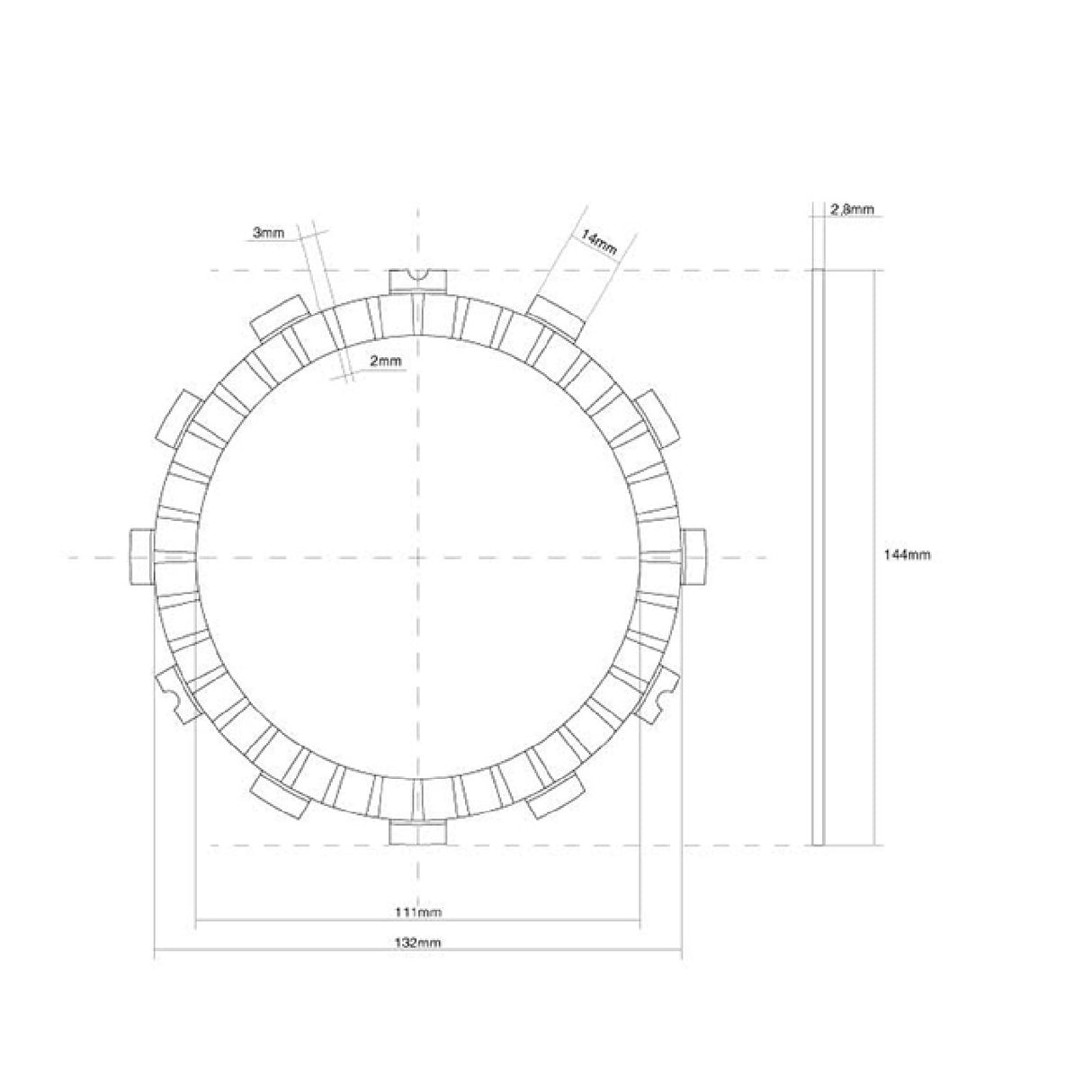 FCC Disco frizione guarnito KAWASAKI KX 125 CC 07/08