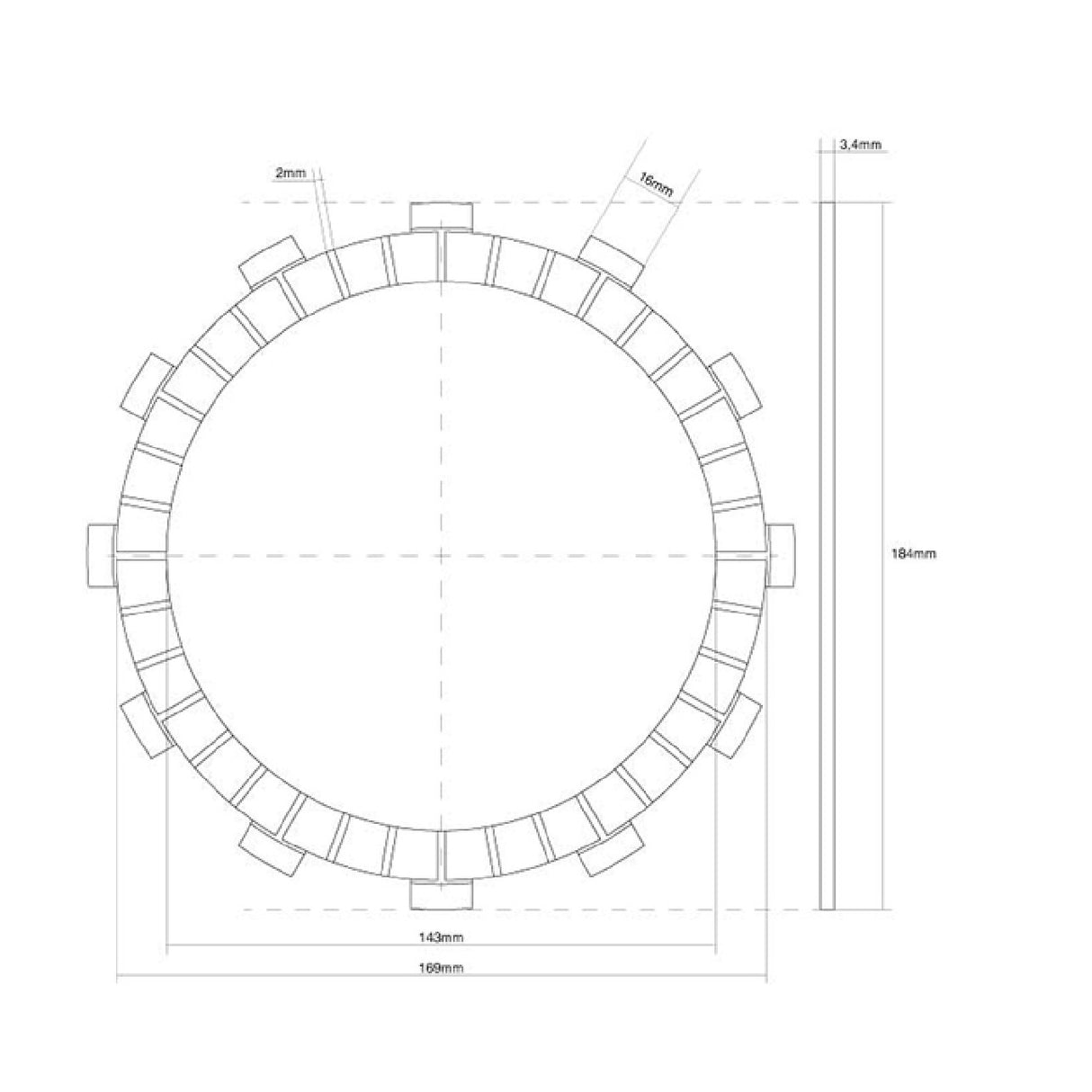 FCC Disco frizione guarnito singolo KAWASAKI ZN Voyager 1300 CC 83/88