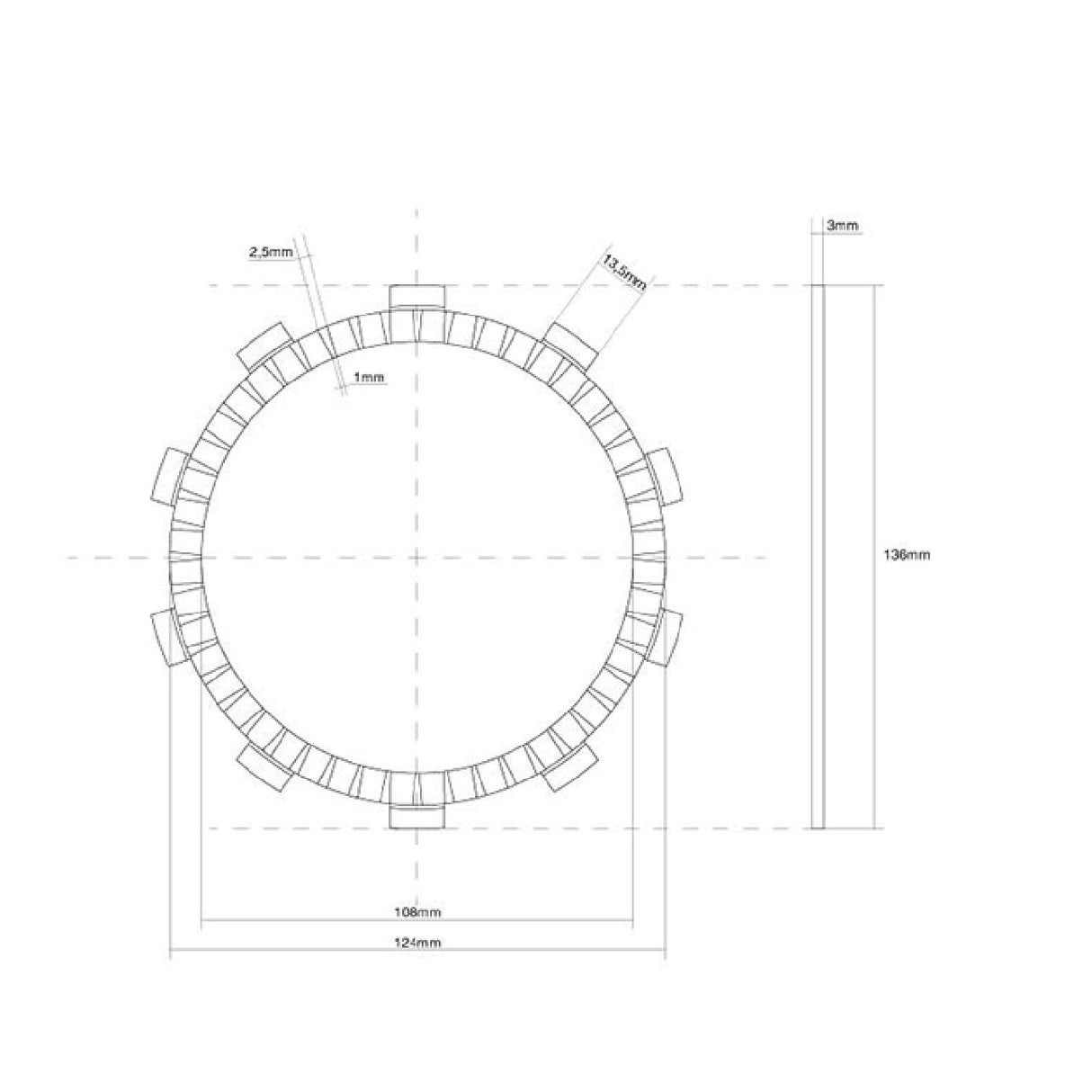 FCC Disco frizione guarnito singolo SUZUKI DR-Z 250 CC 01/07