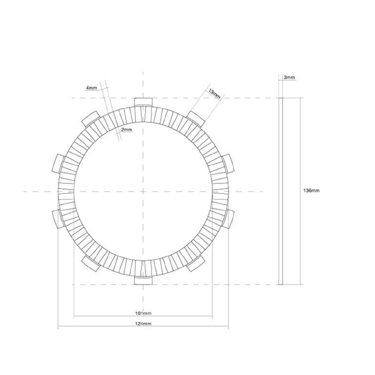 FCC Disco frizione guarnito singolo CAGIVA Navigator 1000 CC 00/05