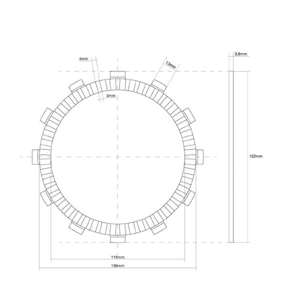 FCC Disco frizione guarnito singolo HONDA CB SC Nighthawk S 700 CC 84/86