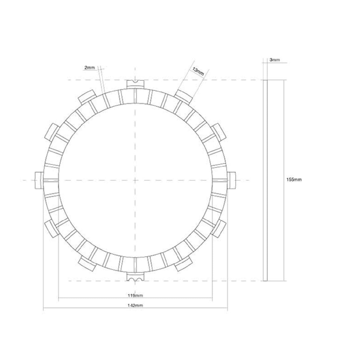 FCC Disco frizione guarnito singolo YAMAHA XV Virago 400 CC 89/94