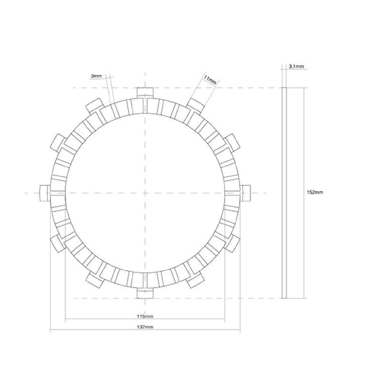 FCC Disco frizione guarnito singolo SUZUKI RL 250 CC 78/82