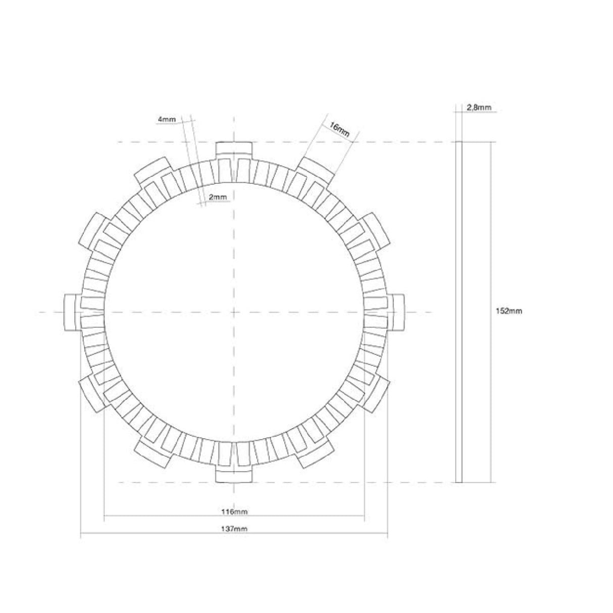 FCC Disco frizione guarnito singolo SUZUKI DR L (L/M/N/P) (DJ42A) 250 CC 90/93