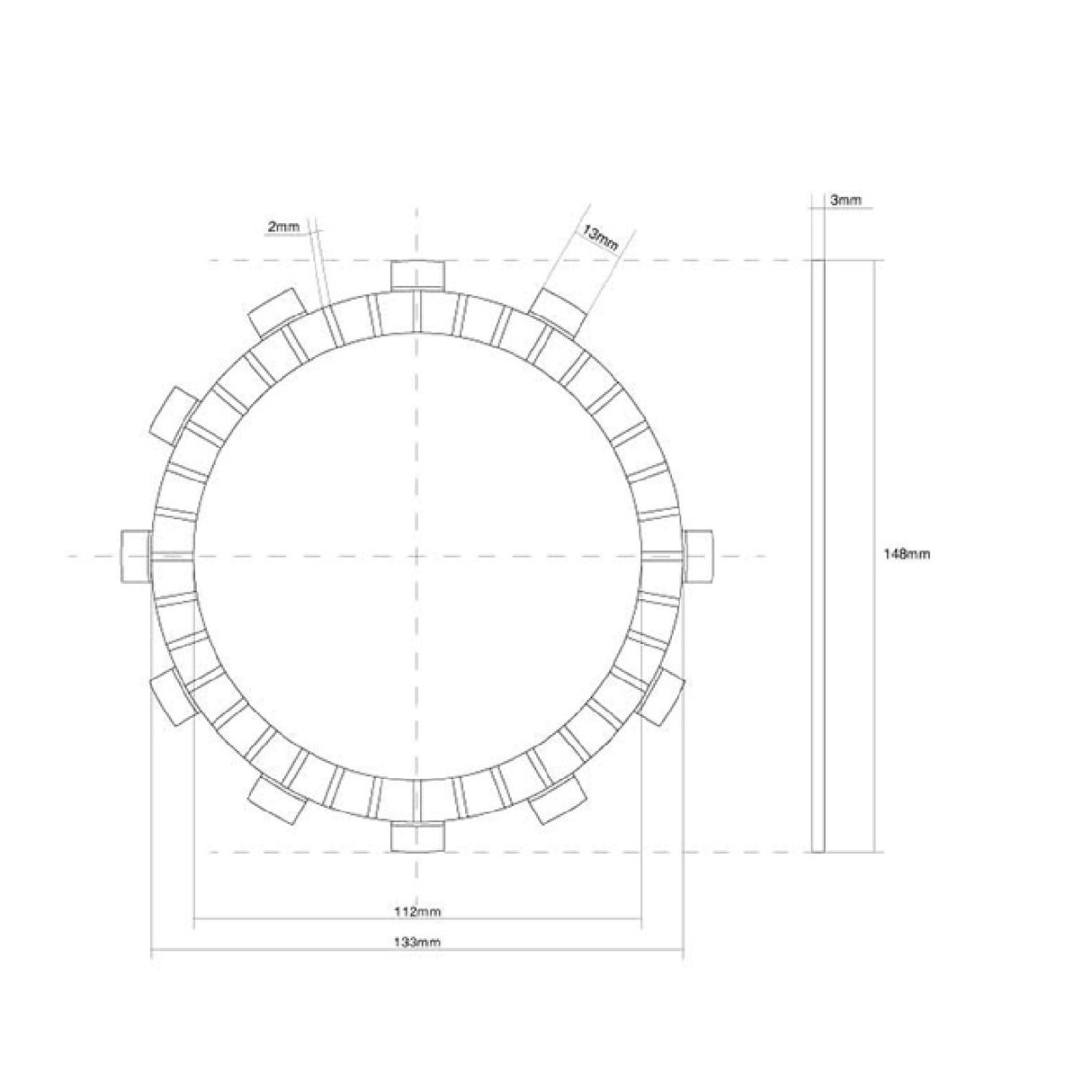 FCC Disco frizione guarnito singolo YAMAHA XV Virago 125 CC 97/00