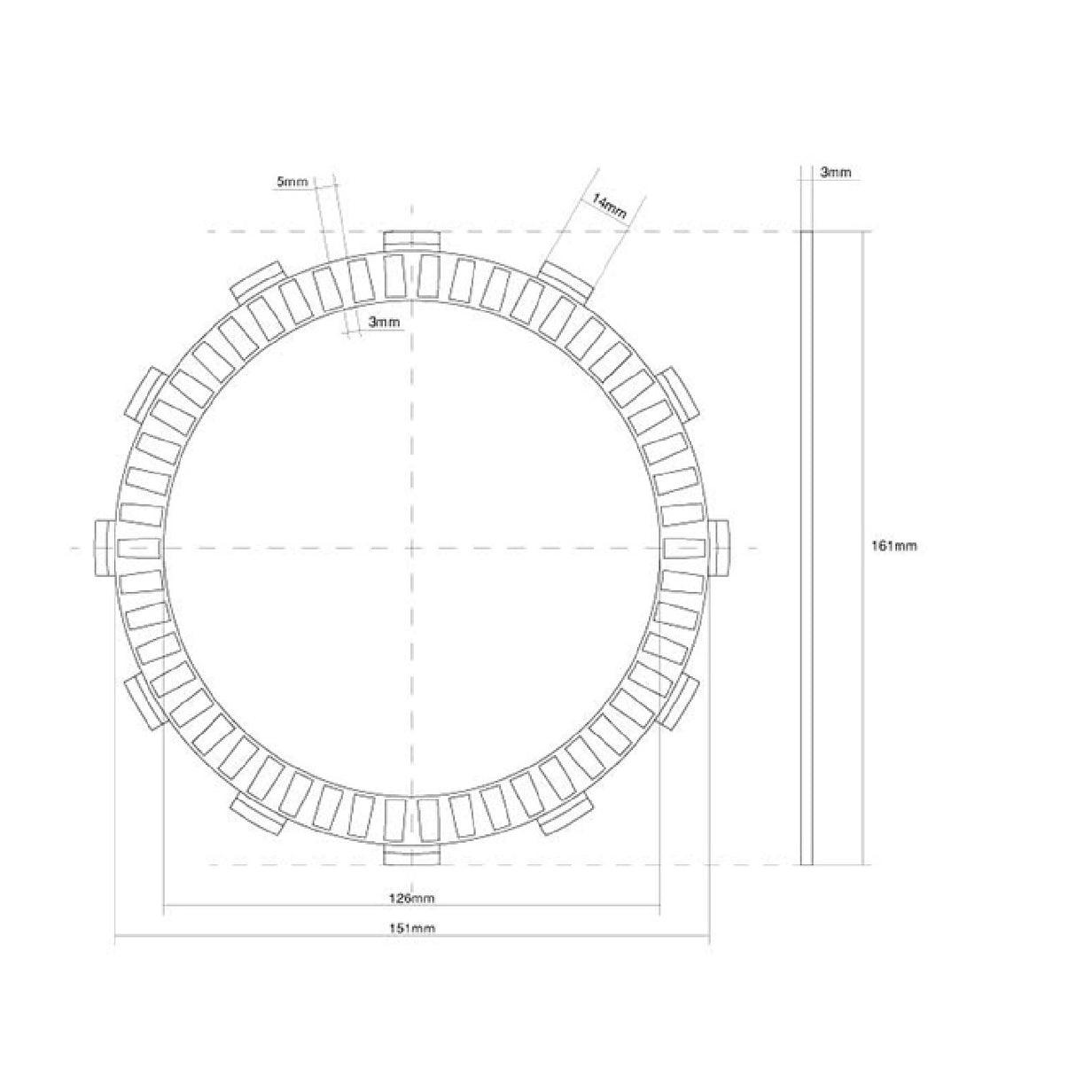 FCC Disco frizione guarnito KAWASAKI KLV (A1H>A2H) (JKBS1122) 1000 04/05