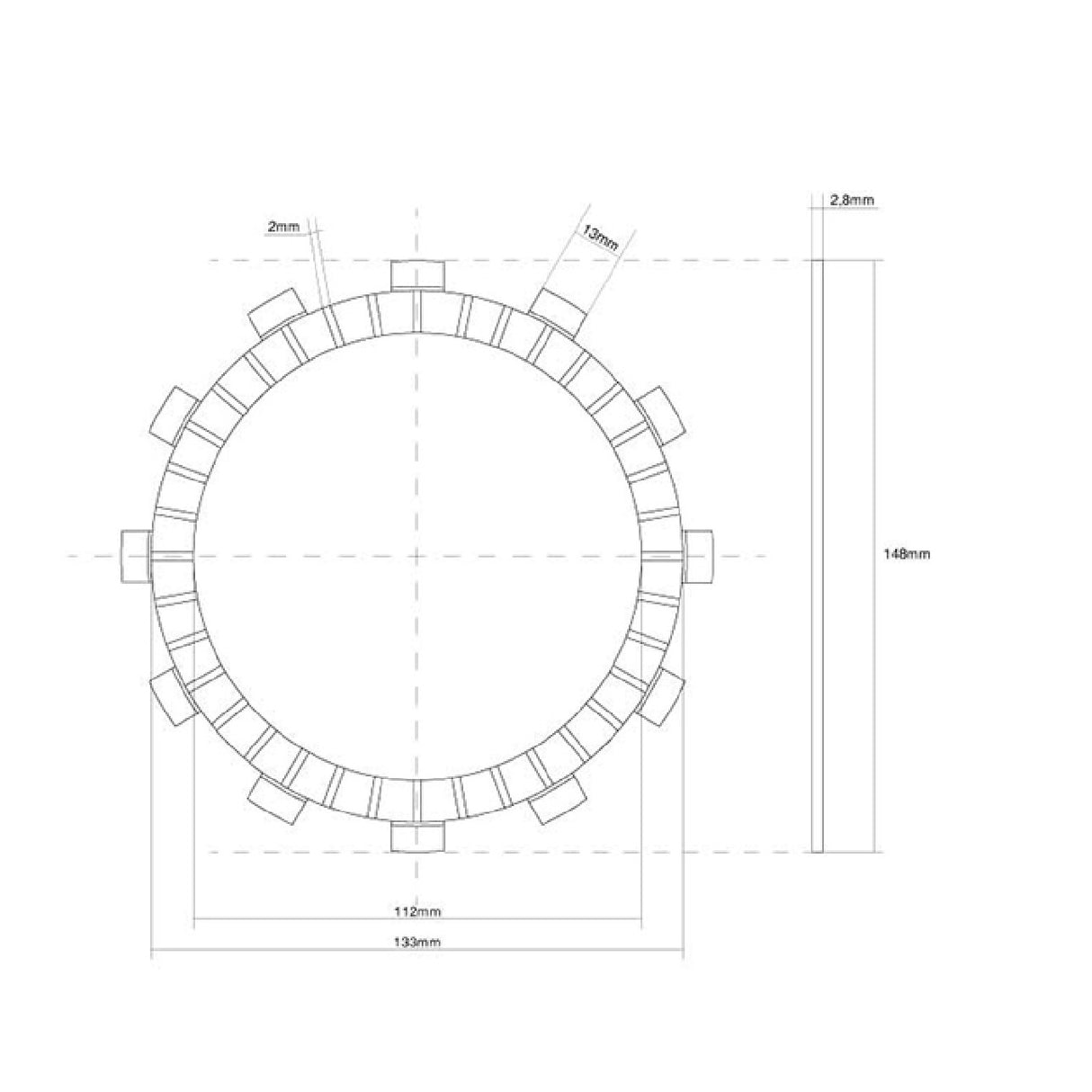 FCC Disco frizione guarnito singolo JAWA CZ Adenium 660 CC 11/13