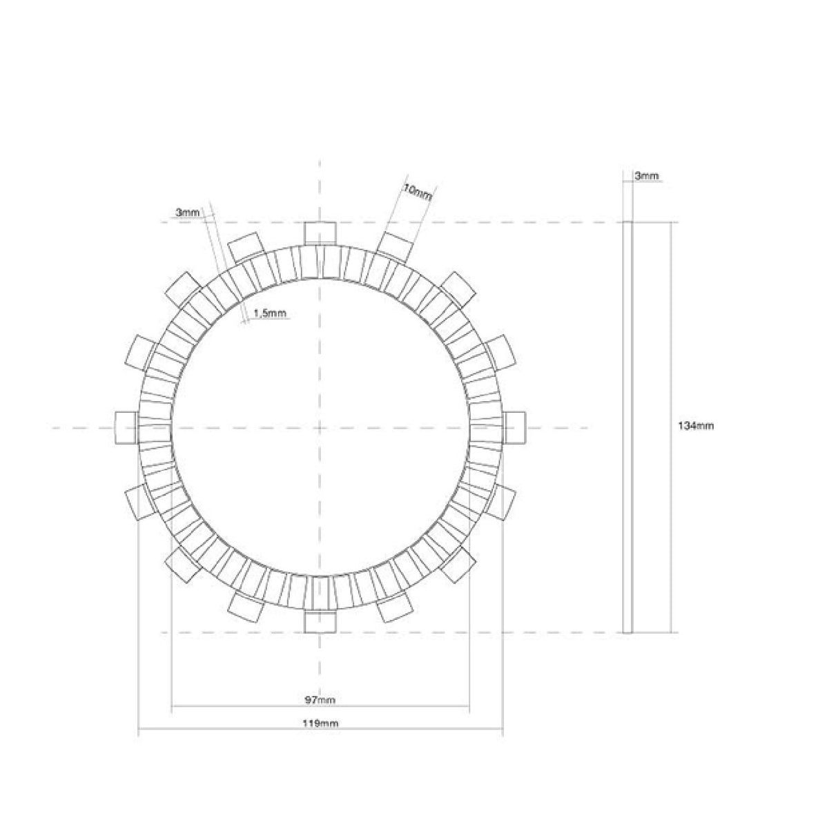 FCC Disco frizione guarnito singolo YAMAHA YZ 125 CC 88/90