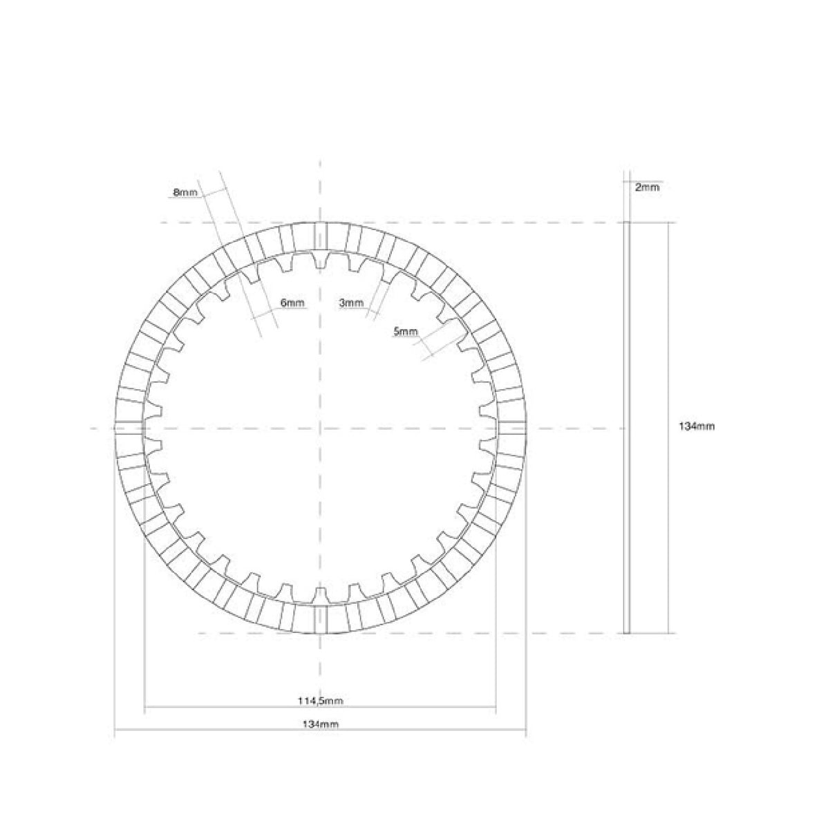 FCC Disco frizione guarnito singolo YAMAHA XP T-Max (SJ011) 500 03 141-14H24-00