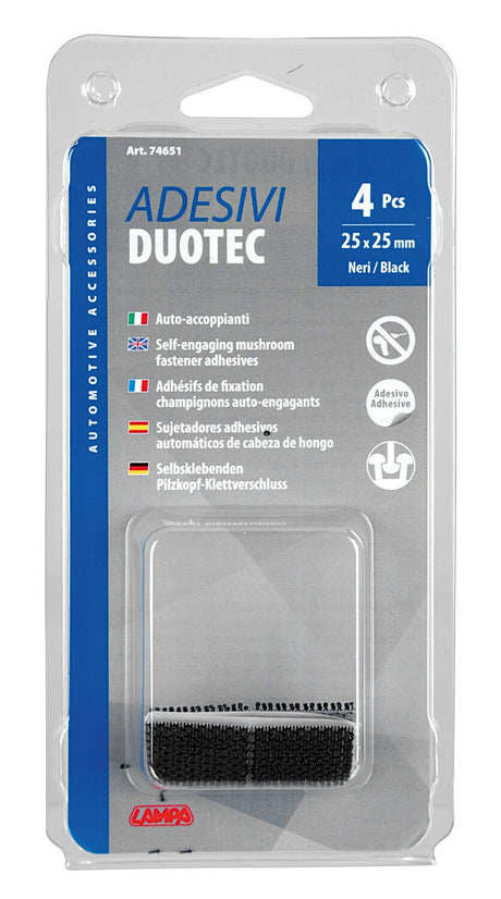 Lampa Adesivi Duotec auto-accoppianti, set 4 pz - 25x25 mm 74651